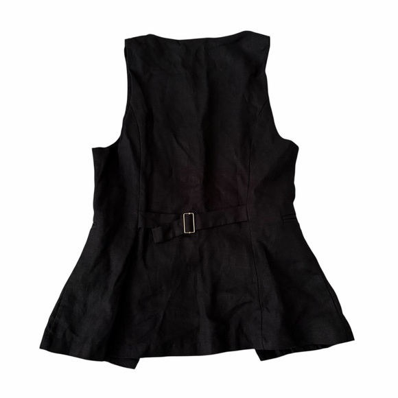 SET OF Reformation Aspen Linen Top Vest Set Women's Size 6 Black Mini Skirt Top - Picture 7 of 13